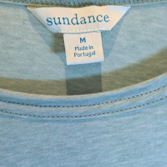 Sundance Camden Joy Tee Ruffle Long Sleeve Top Sz Medium Green Pullover Raglan - Picture 5 of 12